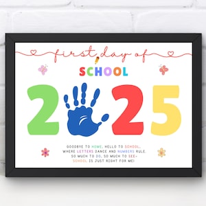 First Day of School Handprint Art: Keepsake Gift (PDF Download, 8x10/8.5x11/A4 Sizes)