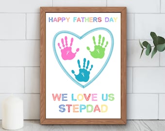 Stepdad Father's Day Handprint Art: DIY Keepsake Gift (Digital Download)