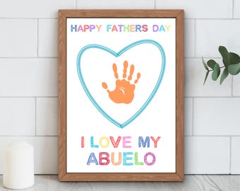 Father's Day Handprint Art Gift for Abuelo: DIY Keepsake (Instant Download)