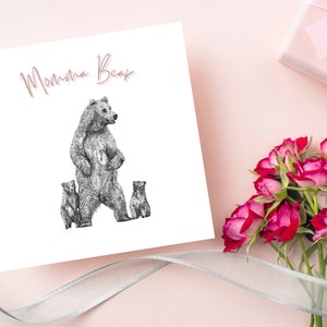 Carte mère ours, carte mère, carte amour pour maman, carte pour maman
