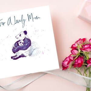 Una tarjeta de panda de mamá encantadora, tarjeta de panda de mamá, tarjeta de madres, tarjeta de amor para mamá, tarjeta de mamá