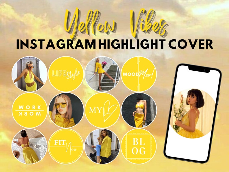 Highlights Include 50 Yellow Vibes Instagram Story Highlight Covers | Instagram Icons ...