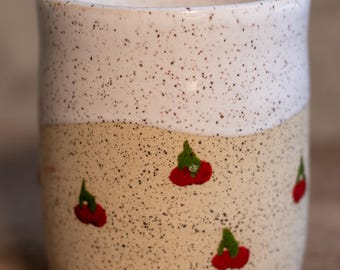 Cherry Speckled Ceramic Tumbler