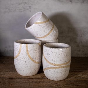 White Speckled Ceramic Tumbler