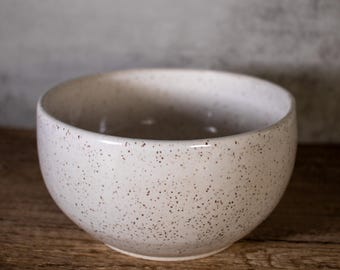 White Speckled Serving Bowl