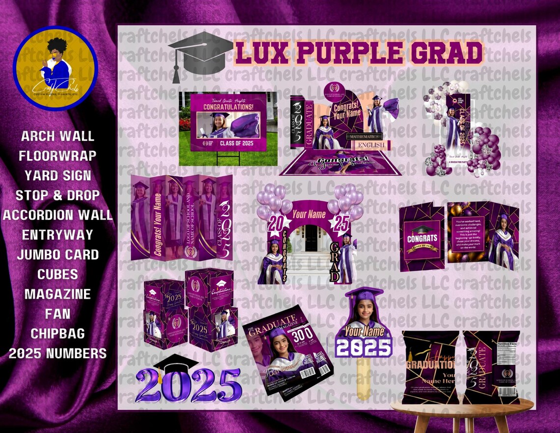 Purple Graduate | Lux Purple Grad Canva Templates | Grad Archway ...