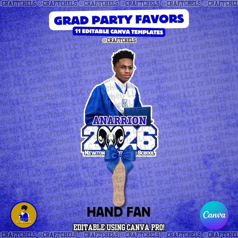Blue Graduation Party Favor Canva Template Bundle | 11 Editable Templates | Chip Bag, Juice Pouch, Candy Wrapper, Gift Bag image 4