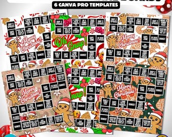 Kids Christmas Game Board Bundle | 6 Editable Canva Templates | 20” Printable Kids Christmas Games | Kids Christmas Board Game Holiday Party