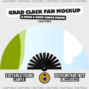 Grad Clack Fan Mockup | Graduation Clack Fans Canva Mockup | Editable Grad Clack Fan Mockup | Custom Graduation Clack Fan Mockup