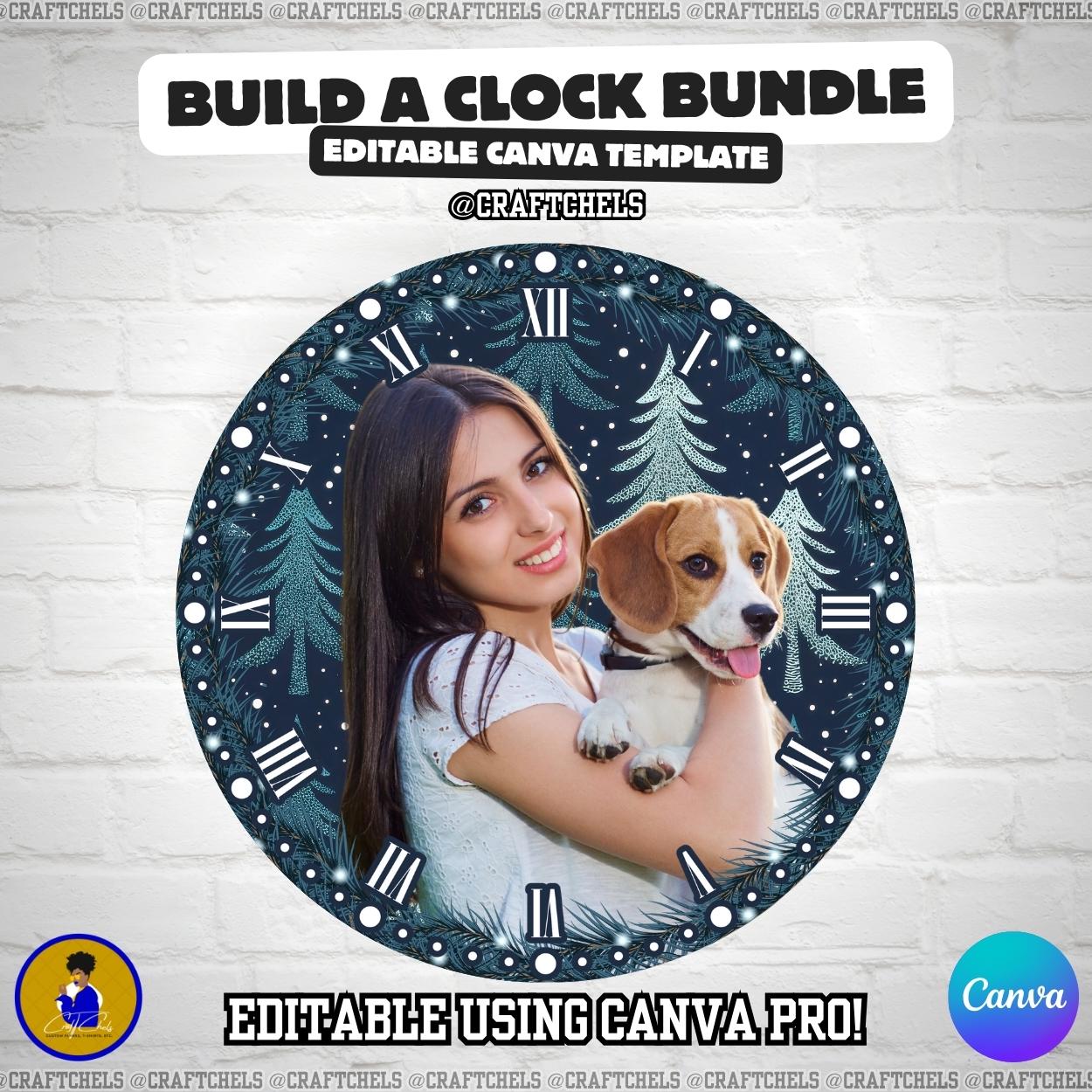Build A Clock Canva Template | Custom Clock Design Kit | Premade Clock ...
