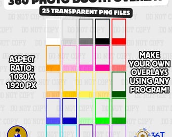 360 Photo Booth Overlay PNG | Einfache einfarbige Überlagerungen | 1080x1920 360 Video Booth Overlays für ein beliebiges Programm | Event & Party Booth Overlays