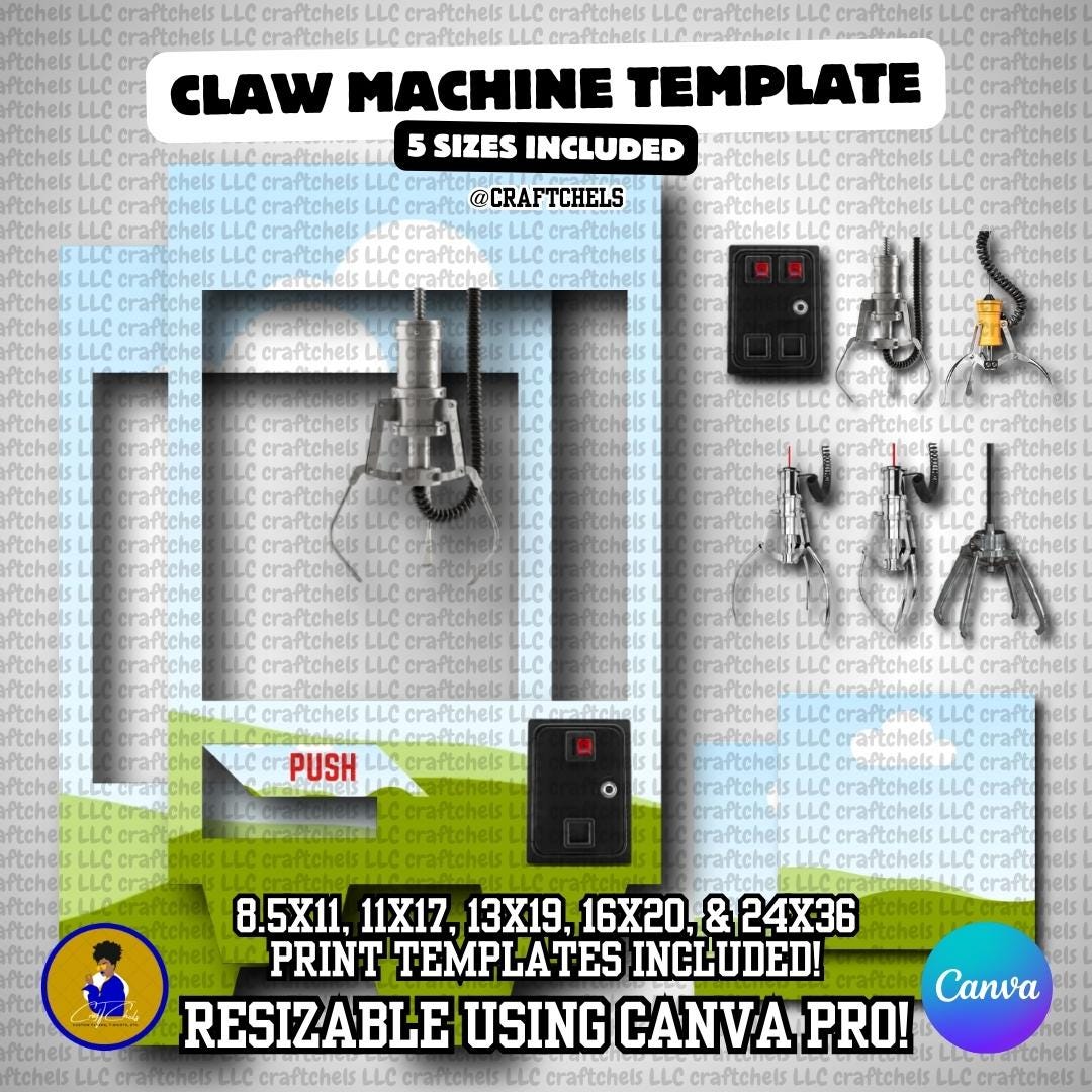 Claw Machine Template (BLANK) | Editable Claw Machine | Editable Arcade ...