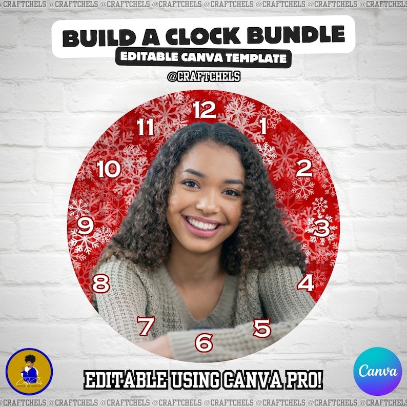 Build A Clock Canva Template | Custom Clock Design Kit | Premade Clock ...