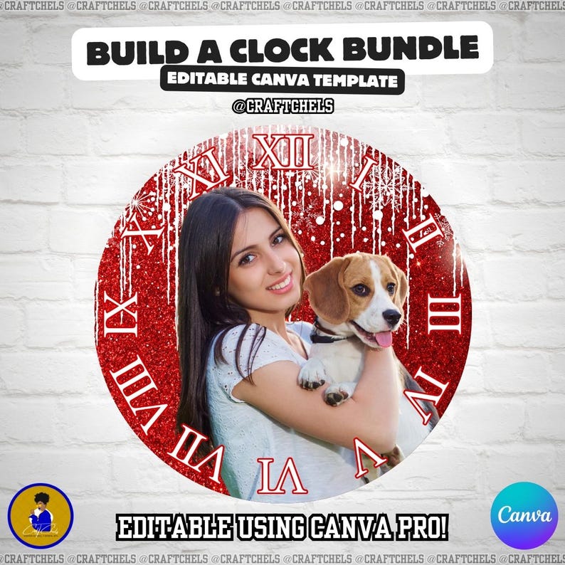 Build A Clock Canva Template | Custom Clock Design Kit | Premade Clock ...