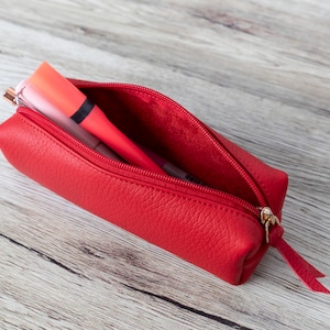 Luxueuse trousse de maquillage en cuir faite main - Trousse à cosmétiques de haute qualité, cadeau de Saint-Valentin, trousse de maquillage personnalisée, meilleur cadeau pour femme maman