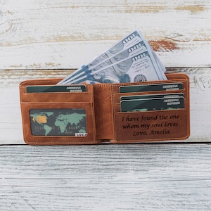 Benutzerdefinierte Leder Geldbörse, personalisierte Geldbörse, gravierte Geldbörse, Geschenk für Freund, Herren Geldbörse, Papa Geburtstagsgeschenk, Weihnachtsgeschenk für ihn