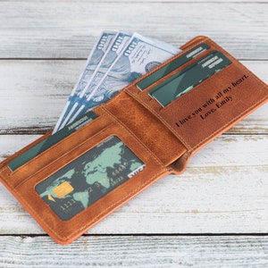 Valentines Day Gift for Him,Personalized Wallet,Mens Wallet,Engraved Wallet,Leather Wallet,Custom Wallet,Boyfriend Gift for Men,Gift for Dad