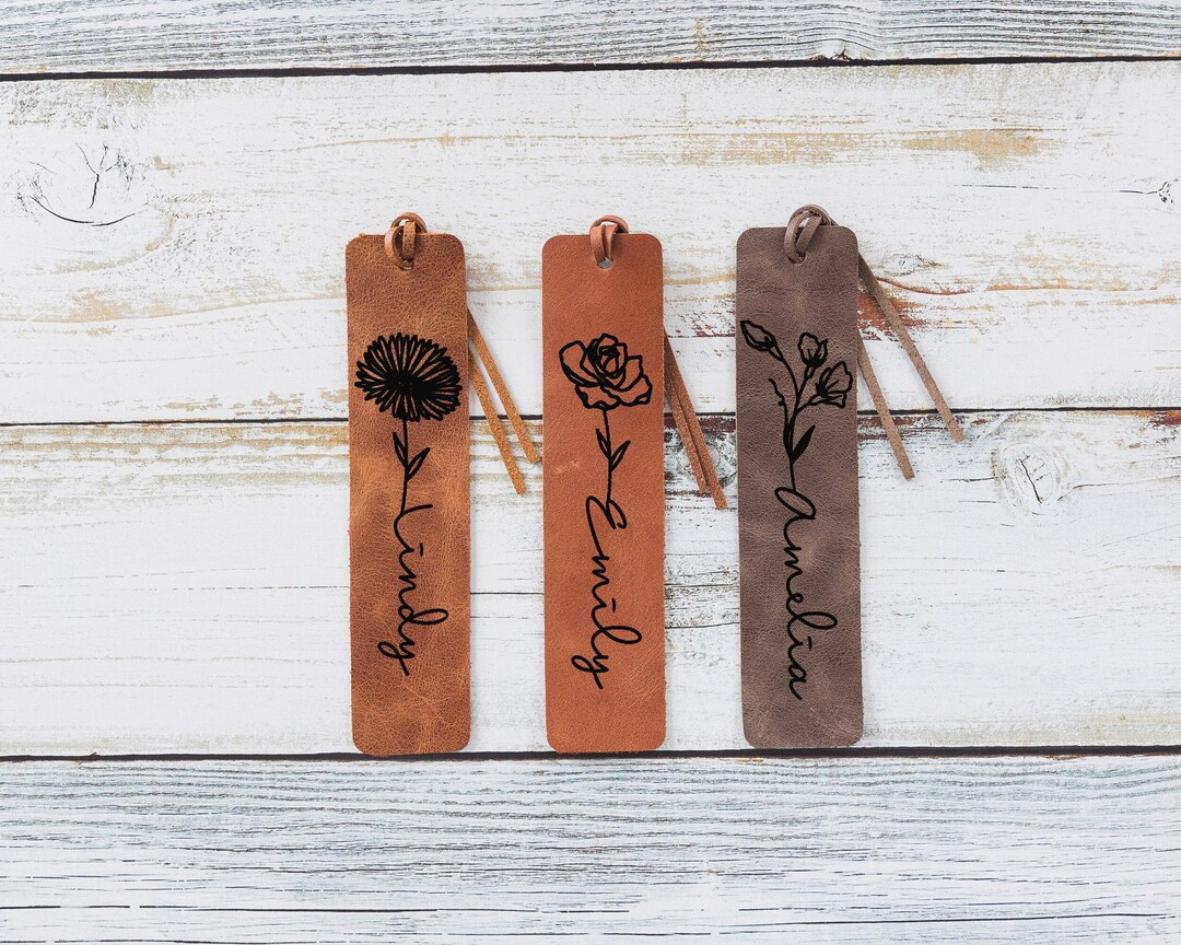 Personalized Birth Month Flower Bookmark Custom Name Flower - Etsy