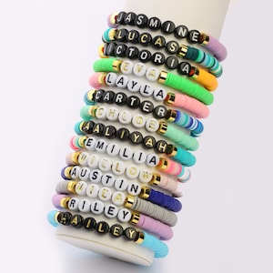 Custom Name Bracelet | Personalized Name Bracelet | Heishi Bracelet | Clay Bead Bracelet | Colorful Bracelet | Gift for Her | Gift For Women