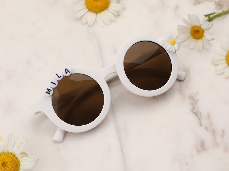 Floral Daisy Girls Personalized Name Sunglasses Toddler Gift Kids Gift Babies Gift Baby Girl Personalized Birthday Gift Sunglasses immagine 8