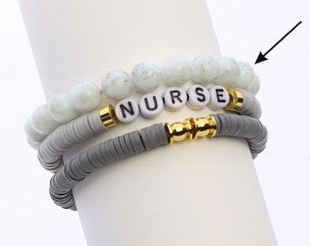 Howlite Crystal Bracelet, Healing Crystal Bracelet, White Howlite Stretch Bracelet, Natural Gemstone Jewelry, Calming Howlite Bracelet