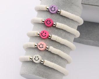 Smiley Bracelet | Bracelet with Smiley | Heishi Bracelet