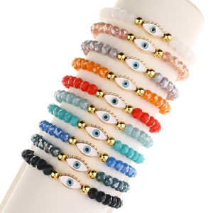 Bracelet mauvais œil |  Mauvais oeil | Bracelet prénom personnalisé |  | Bracelet prénom personnalisé | Bracelets de pierres précieuses en cristal