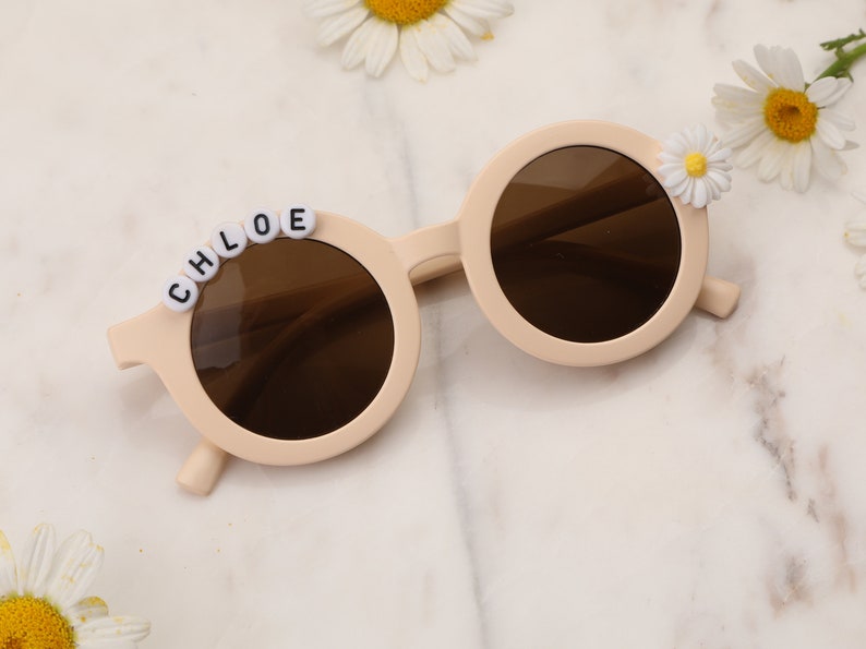 Floral Daisy Girls Personalized Name Sunglasses Toddler Gift Kids Gift Babies Gift Baby Girl Personalized Birthday Gift Sunglasses image 9