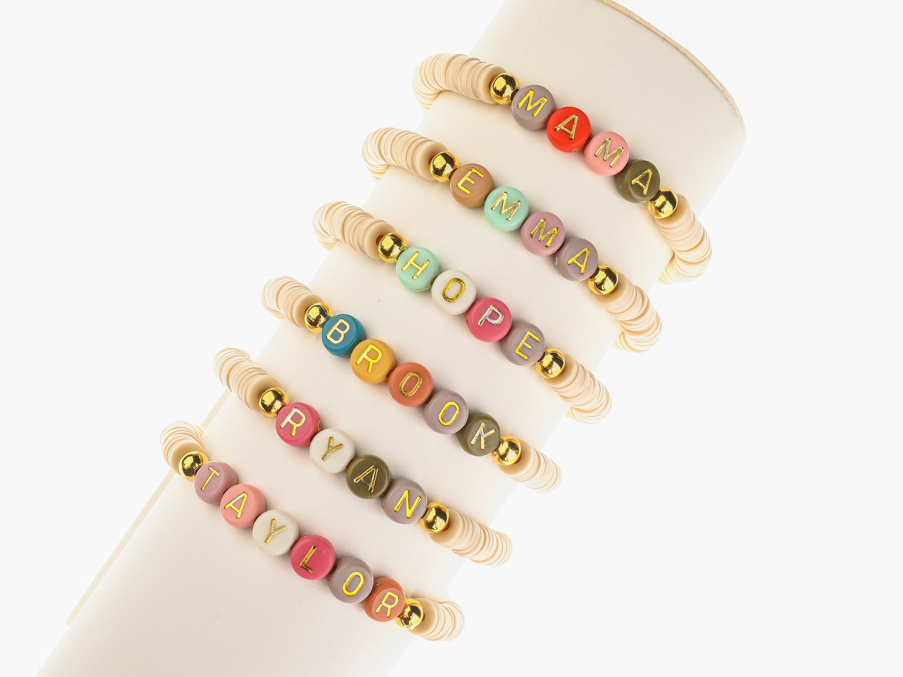 Custom Name Beaded Bracelet | Heishi Bracelet | Gift For Her | Christmas Gift | Beaded Bracelet