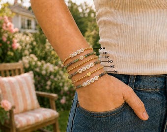 Personalized Gemstone Bracelet, Custom Name Bracelet, Gold Beaded Bracelet, Heart Bracelet, Bracelet Stack, Custom Beaded Jewelry Gift