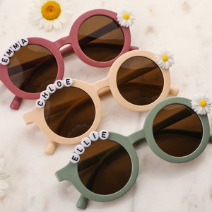 Floral Daisy Girls Personalized Name Sunglasses Toddler Gift Kids Gift Babies Gift Baby Girl Personalized Birthday Gift Sunglasses image 3