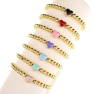 Pulsera con nombre personalizado y cuentas de plata rellenas de oro de 14 quilates / Pulsera Heishi / Regalo para ella / Pulsera para mamá / Pulsera con cuentas / Pulsera con nombre personalizado