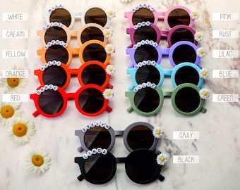 Sunglasses with name | Girls Party Favors | Flower Girl Proposal | Baby Girl Sunglasses | Personalized Kids Sunglasses With Leather Case