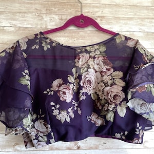 Readymade Blouse Bell Sleeves with Layers - Dark Blue