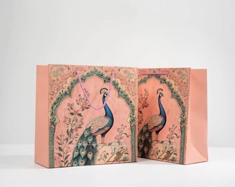 10pcs Premium Gift Bags Peacock  Design - XL