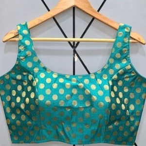 Readymade Blouse - Gold Dots Bollywood Style