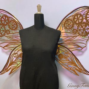 steampunk wings folding , unique wings, steampunk costume, Gothic Wings, wings with cogs, wings, black angel wings