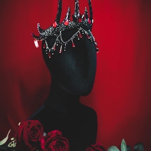 hazbin hotel lilith crown - Black Gothic Crown-Black Tiaras-Black Gothic Crown- elf tiara