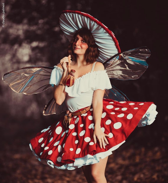 Toadstool Pixie Costume Adult Green Red Toadstool Pixie Costume Adult Green Red