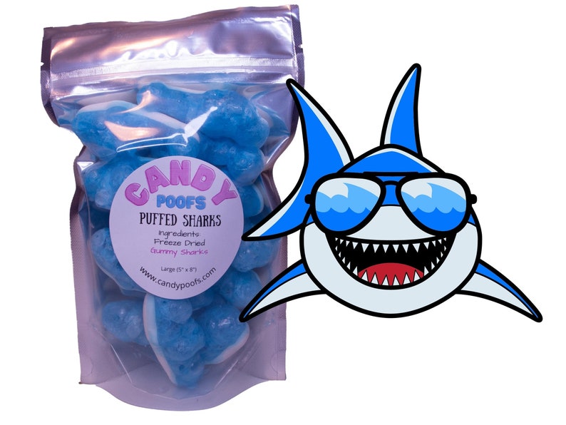 Puffed Sharks Ingredients Freeze Dried Gummy Sharks That Etsy