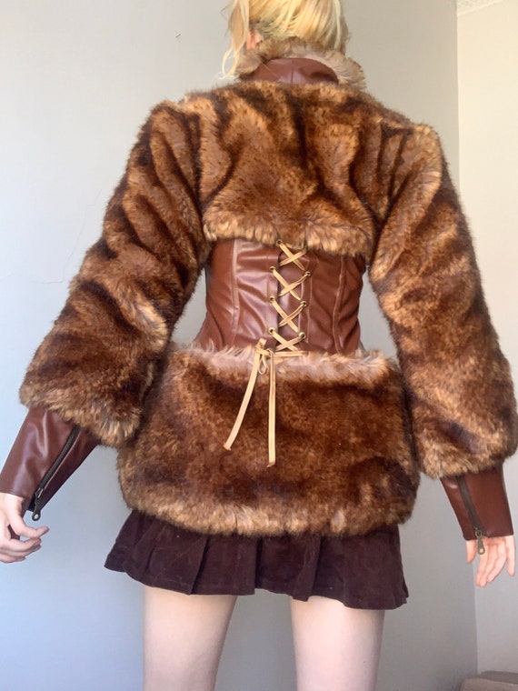 Brown vintage penny lane Afghan coat with corset … - image 8