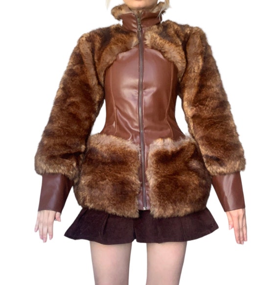 Brown vintage penny lane Afghan coat with corset … - image 2