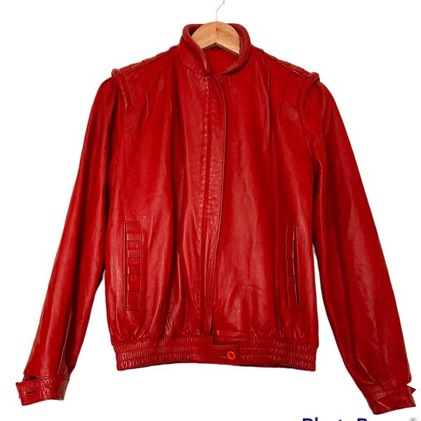 Red Leather Jacket - Etsy