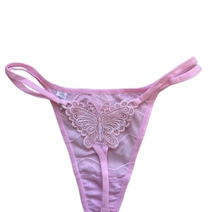 Pink See Through Butterfly Panties Y2k 2000 Genuine Vintage Dead