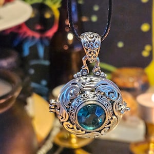 Fiery Wall of Protection Amulet Necklace: Witchy Herbal Talisman