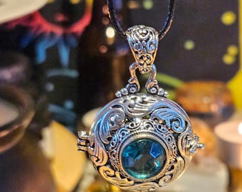 Fiery Wall of Protection Amulet Necklace: Witchy Herbal Talisman
