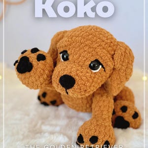 Koko the Golden Retriever Crochet Pattern PDF | Amigurumi Dog Plush Pattern | Crochet Puppy Toy Tutorial | Weighted Plushie