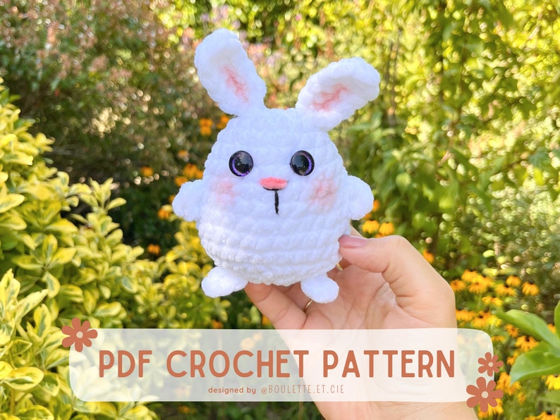 Chubby Bunny Easy Crochet Pattern Chubby Bunny Tutorial Pattern Crochet Facile image 1