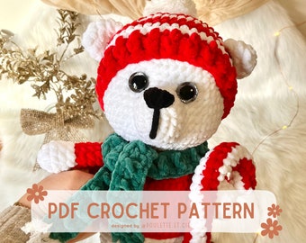 Christmas The Polar Bear - Crochet Pattern - Christmas The Polar Bear - Crochet Tutorial