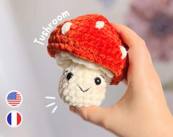 Tushroom, der freche Pilz – Häkelanleitung ohne Nähen – Einfaches, lustiges Amigurumi – PDF
